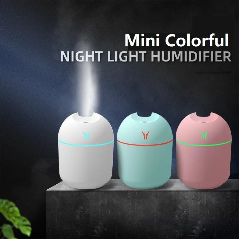 Umidificador de Ar USB 250ml com Difusor de Aromas e Luz LED Colorida