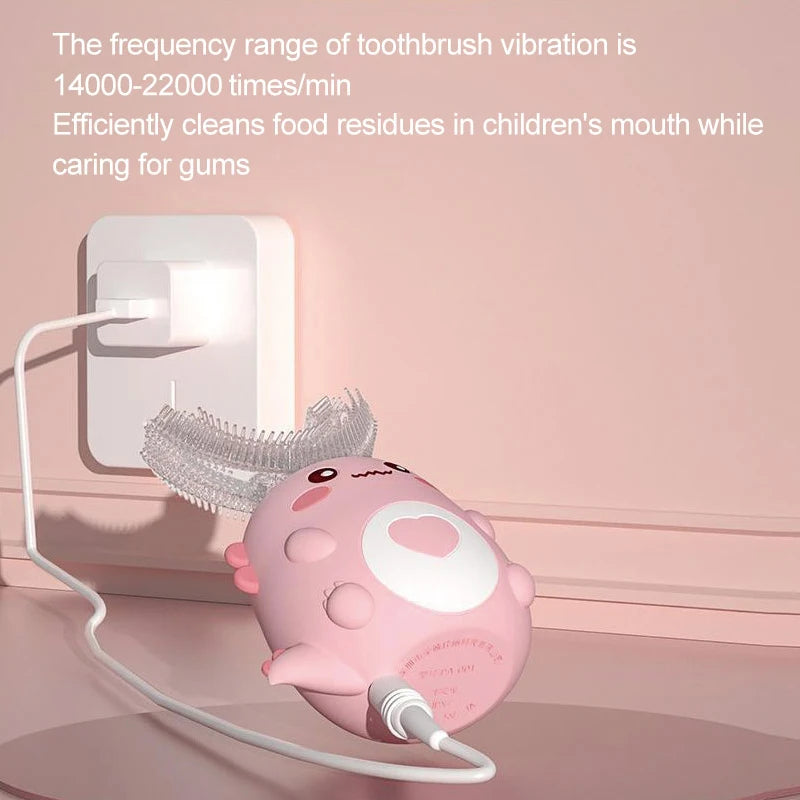 Escova de Dentes Elétrica Infantil 360° em U