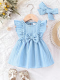 Vestido Infantil com Babados e Laço – Charme e Conforto para o Verão