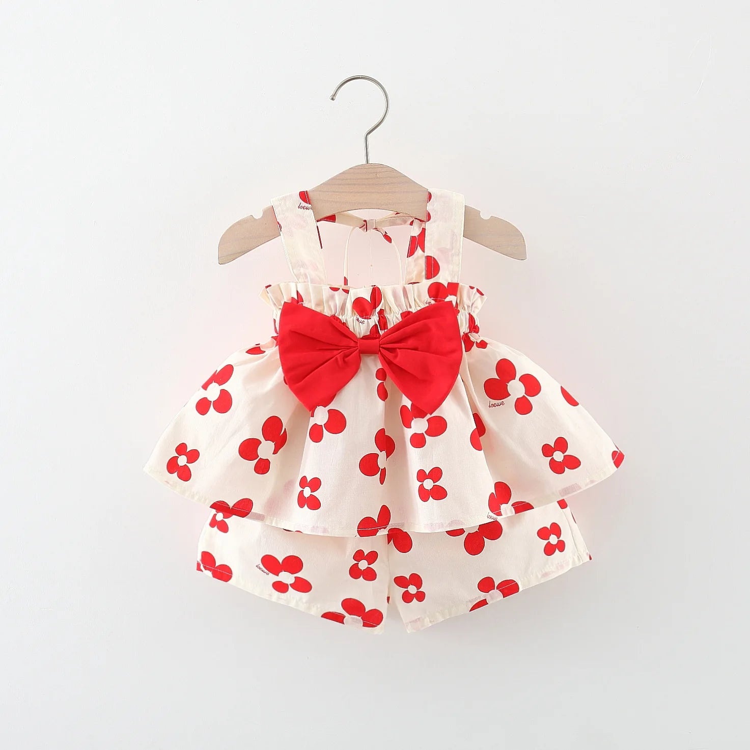 Conjunto Menina Verão 2 Peças – Blusa com Laço + Short Estampado, Delicado e Confortável