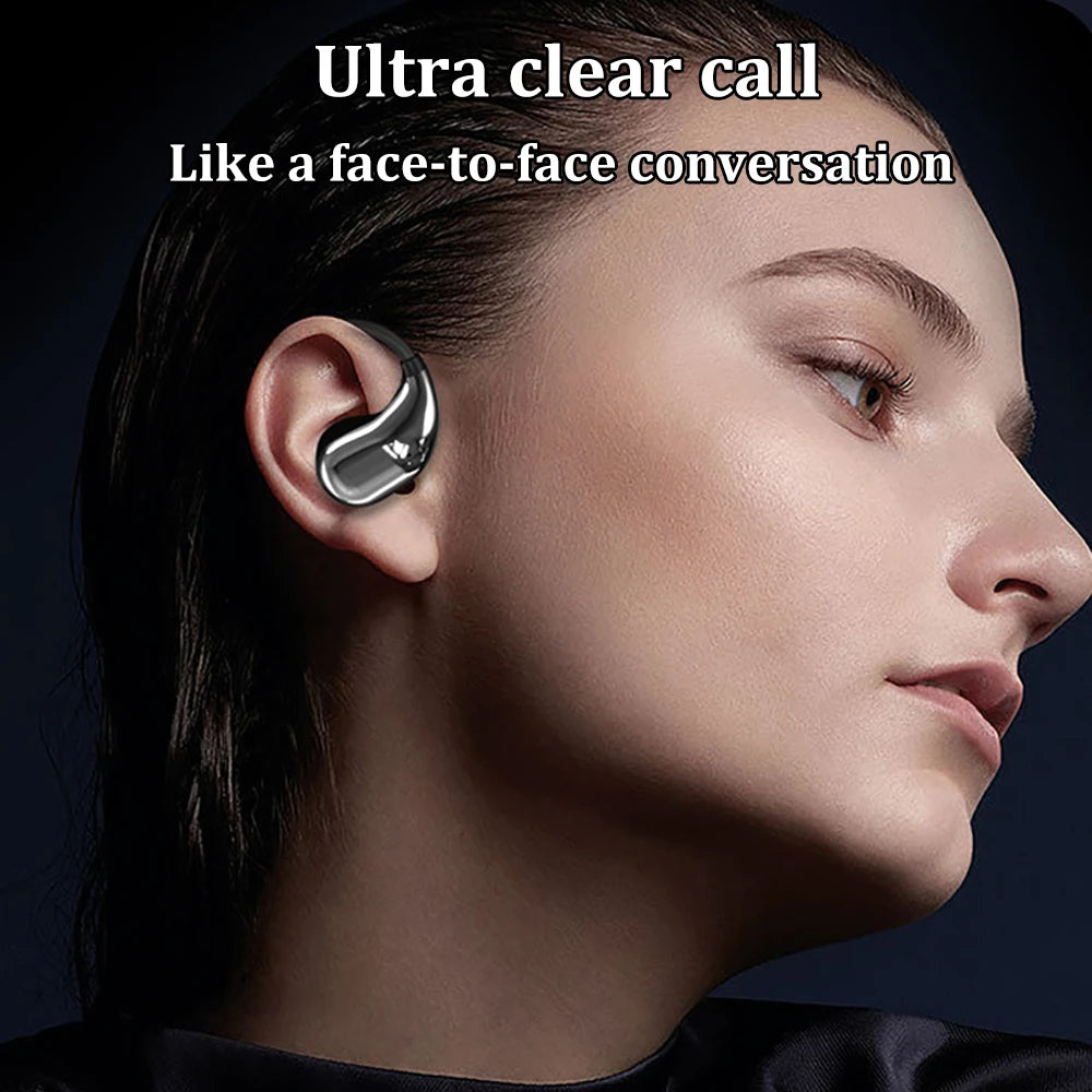Fone Bluetooth 5.4 TWS com Gancho de Orelha, Display LED e Som Hi-Fi