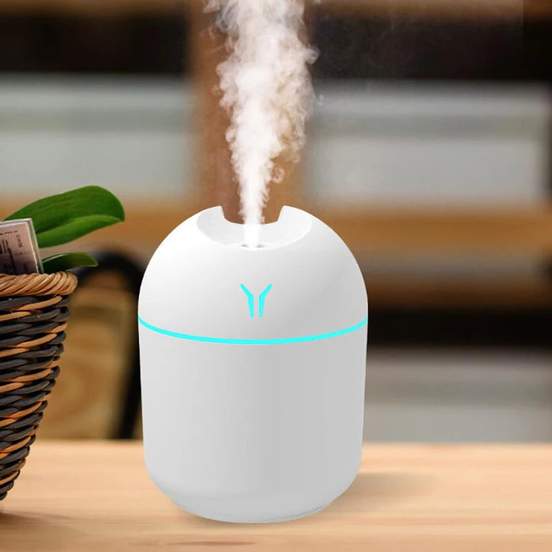Umidificador de Ar USB 250ml com Difusor de Aromas e Luz LED Colorida