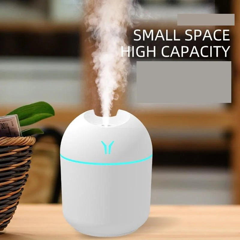 Umidificador de Ar USB 250ml com Difusor de Aromas e Luz LED Colorida