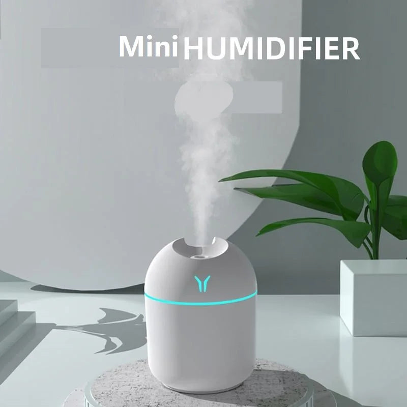 Umidificador de Ar USB 250ml com Difusor de Aromas e Luz LED Colorida